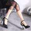 2026 New Women's Retro Pointed High Heel Sandals  Stiletto Baotou Shoes Slingback Built-in Strap Summer New Fashion
