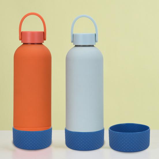 Flask Silicone Boot Rhombus Texture Water Bottle Bottom Sleeve Non-slip Anti-scratch Vacuum