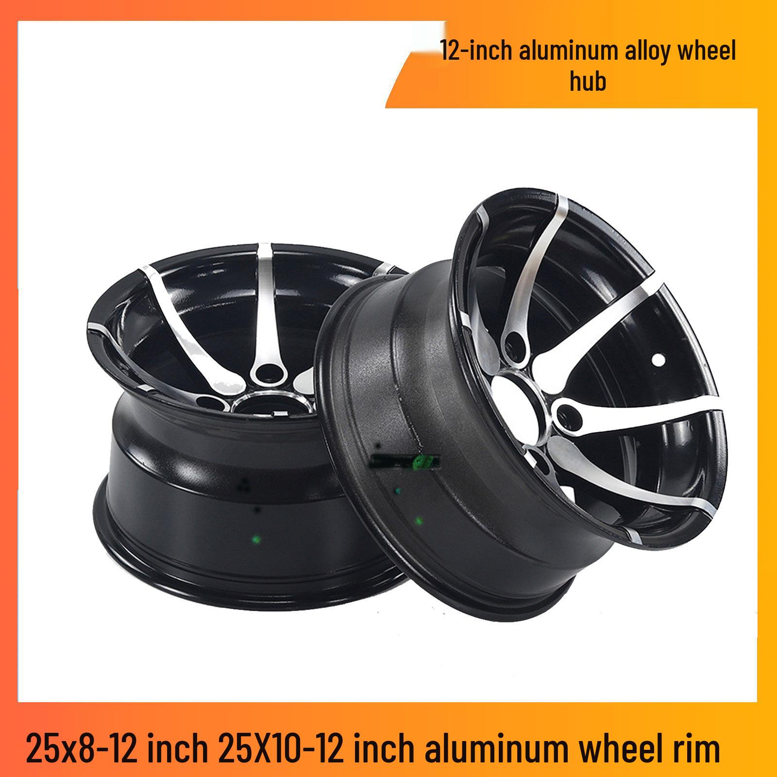 12  Aluminum Alloy Off-Road Wheels for ATV/Beach Karting - 25x8-12 & 25x10-12 Rim Sizes 12-inch Rear Aluminum Wheel Hub