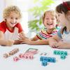Jogo Soletrando a Palavra, Blocos de Construção de Leitura de Madeira com 54 Cartas, Brinquedo Montessori de Aprendizagem do Alfabeto