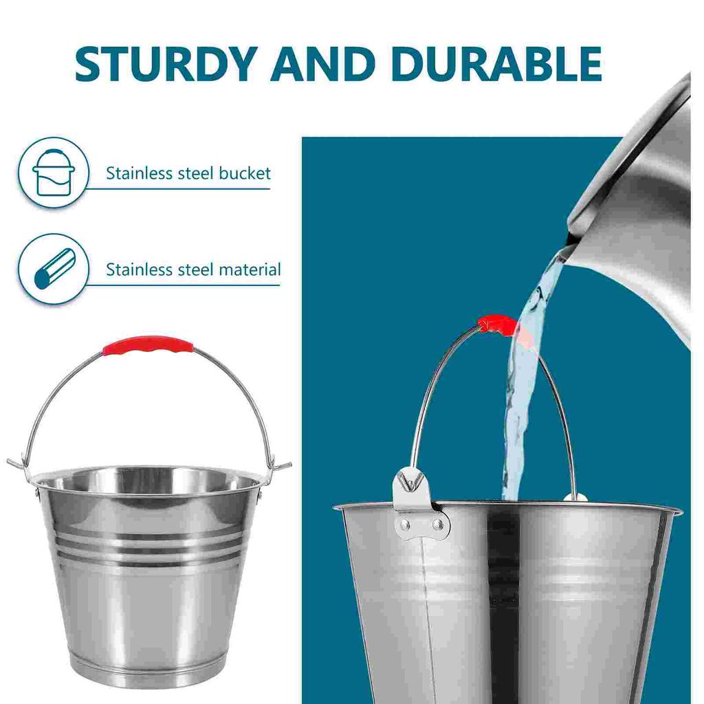Edelstahl Eimer Rund Zwinger Kamin Metall Milchbehälter für Bauernhof Wasser Eis