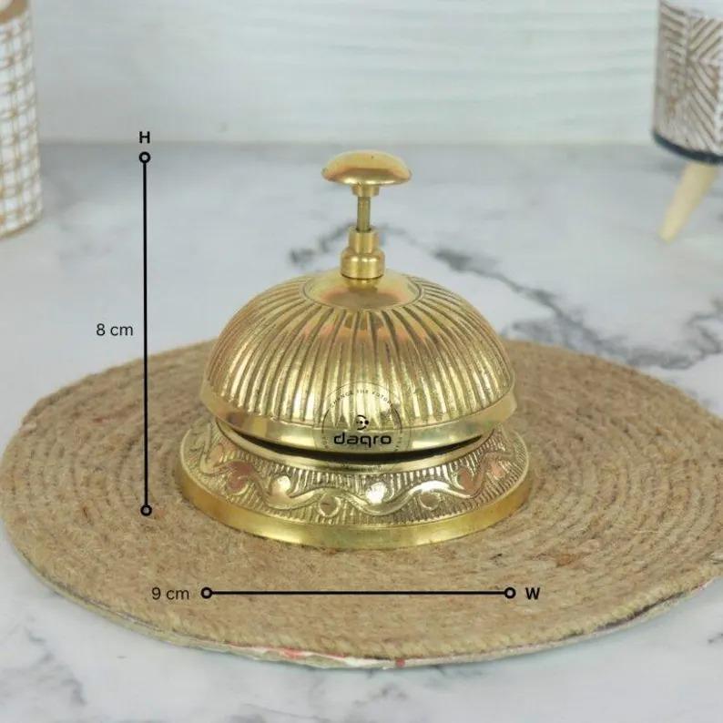 Embossed Brass Desk Bell - Vintage Style Reception Counter Bell