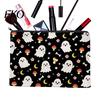 Non Fading Pattern Pouch Cosmetic Bag, Halloween Print Makeup Canvas Durable Data Cable Organizer Zipper Pouch, for Change Storage Anti Pilling Bag
