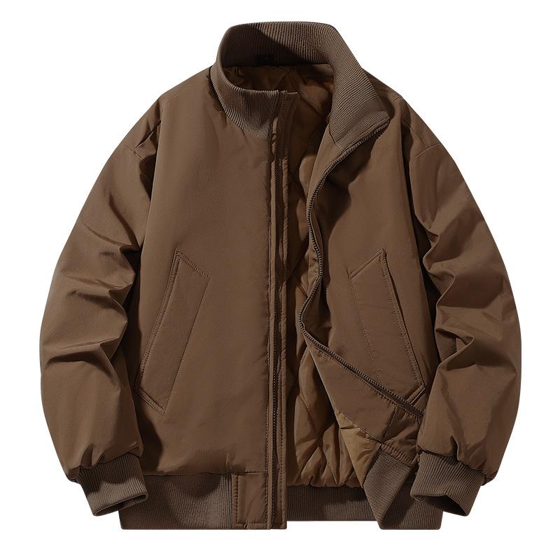 New Product Stand-up Collar Business Casual Cotton-padded Clothes Men's Warm Cotton-padded Clothes Men's Hong Kong Cotton-padded Clothes, Teenagers