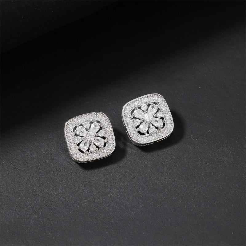 1pair Mini Square Metal Buttons DIY & Crafts Clothing Glitter Rhinestones Buttons for Needlework Sewing Accessories