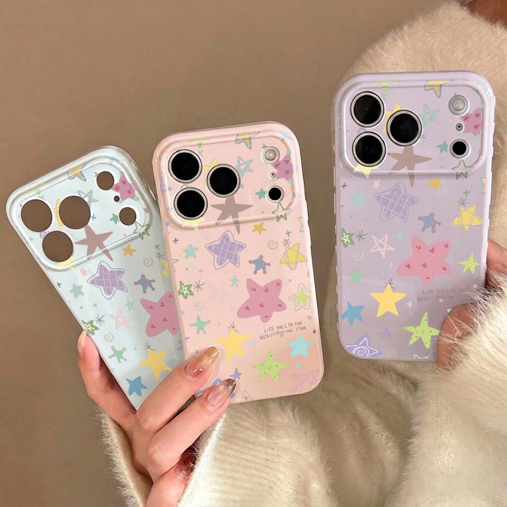 Graffiti color stars for iPhone17promax Apple 16 mobile phone case 15 side love 14 all-inclusive 13