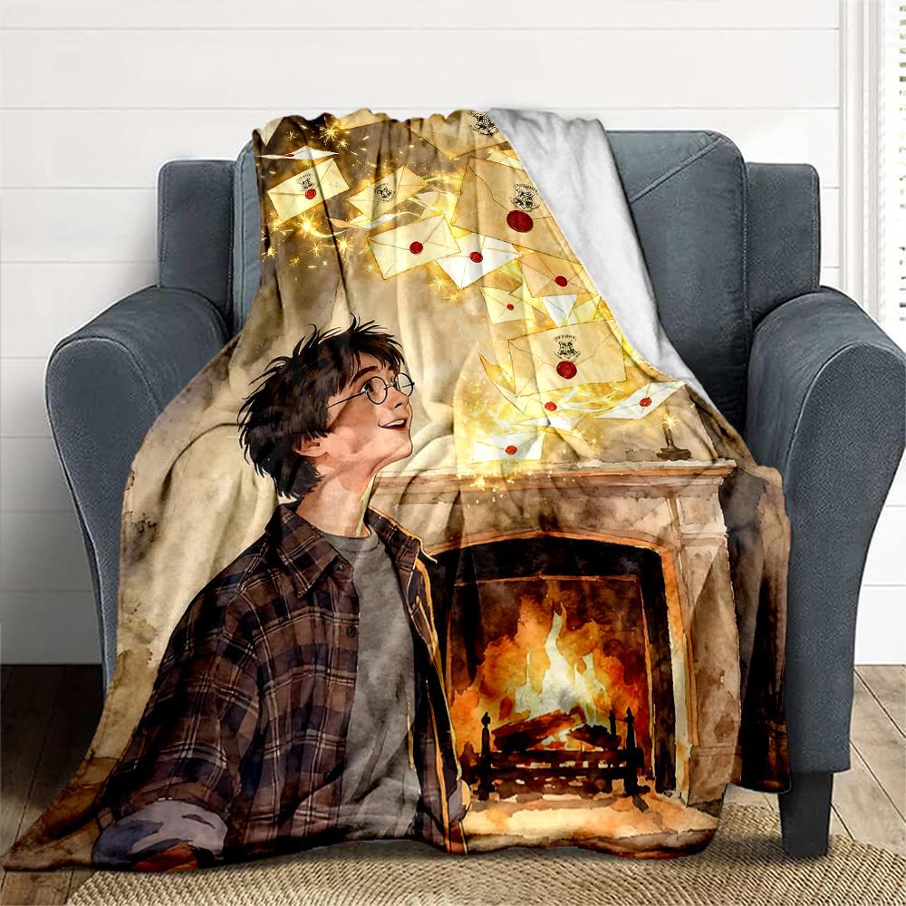 1pc Harry Potter Outdoor Blanket Lightweight Flannel, All-Season Use for Sofa, Bed, Travel, Camping, Living Room, Office, Couch056