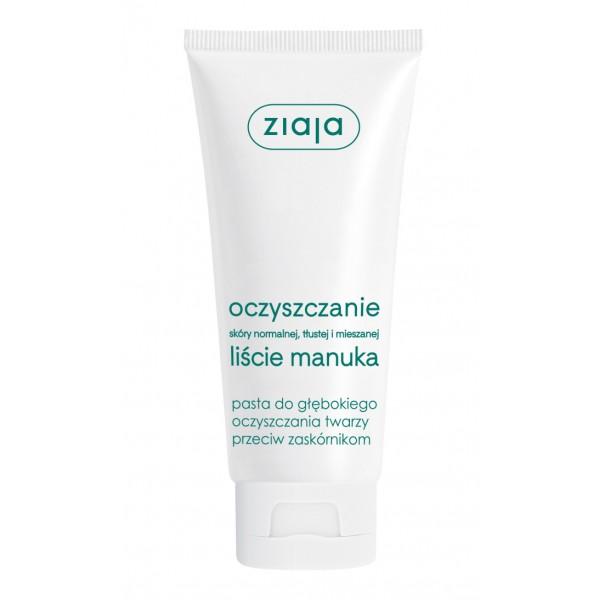 Ziaja Liście Manuka Oczyszczanie Pasta Głęboko Oczyszczajaca Twarzy Przeciw Zaskórnikom 75Ml