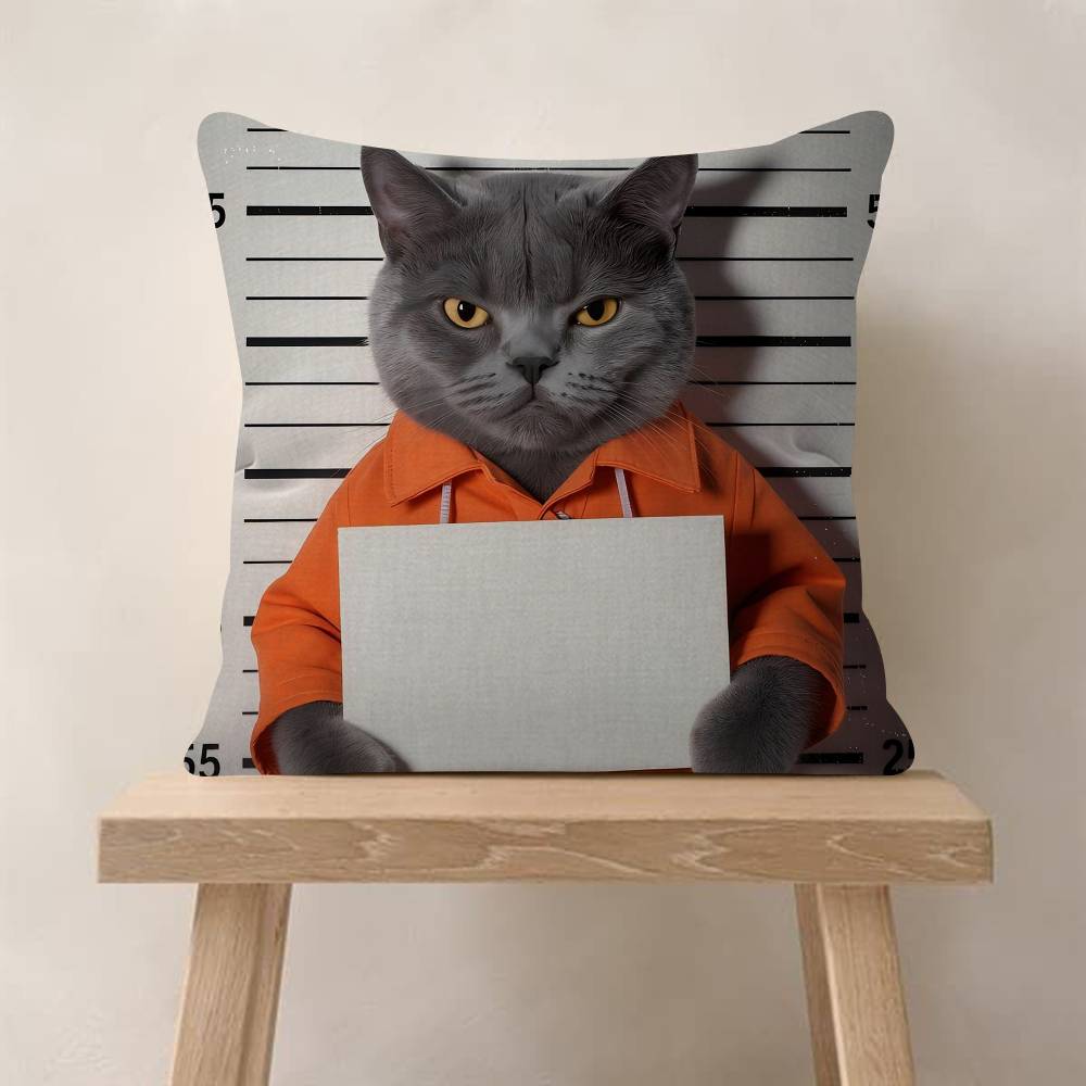 Cute Cat Pillow Gift Home Office Decoration Bedroom Sofa Car Cushion Cover Case 45x45