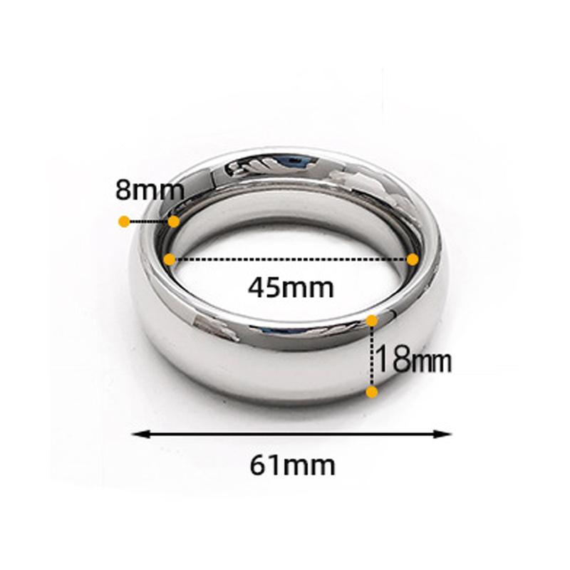 6 Sizes Stainless Steel Penis Ring Stretcher Metal Cock Ring Scrotum Restraint Rings Penis Lock Testicular SM Sex Toys for Men