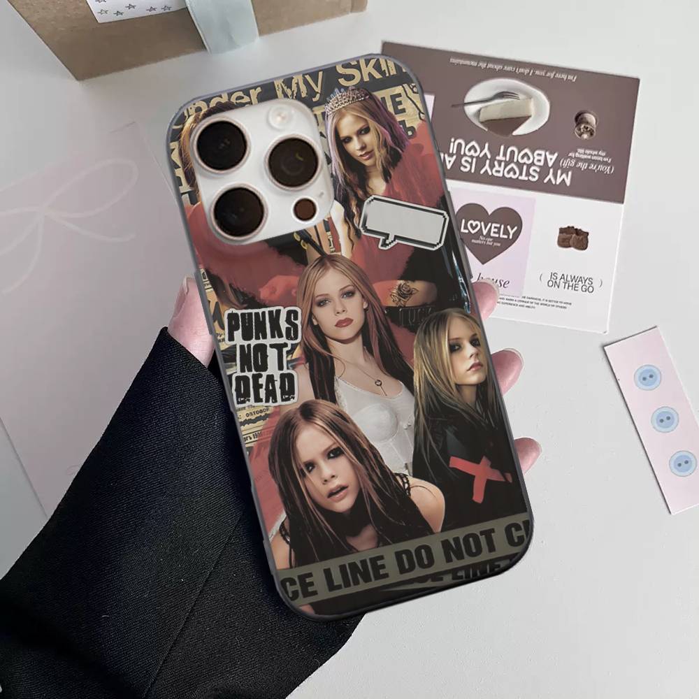 Avril Ramona Lavigne Phone Case For IPhone 16 15 17 Pro 11 12 13 14 Pro Max Plus Soft Ripple Silicone Cover Shell