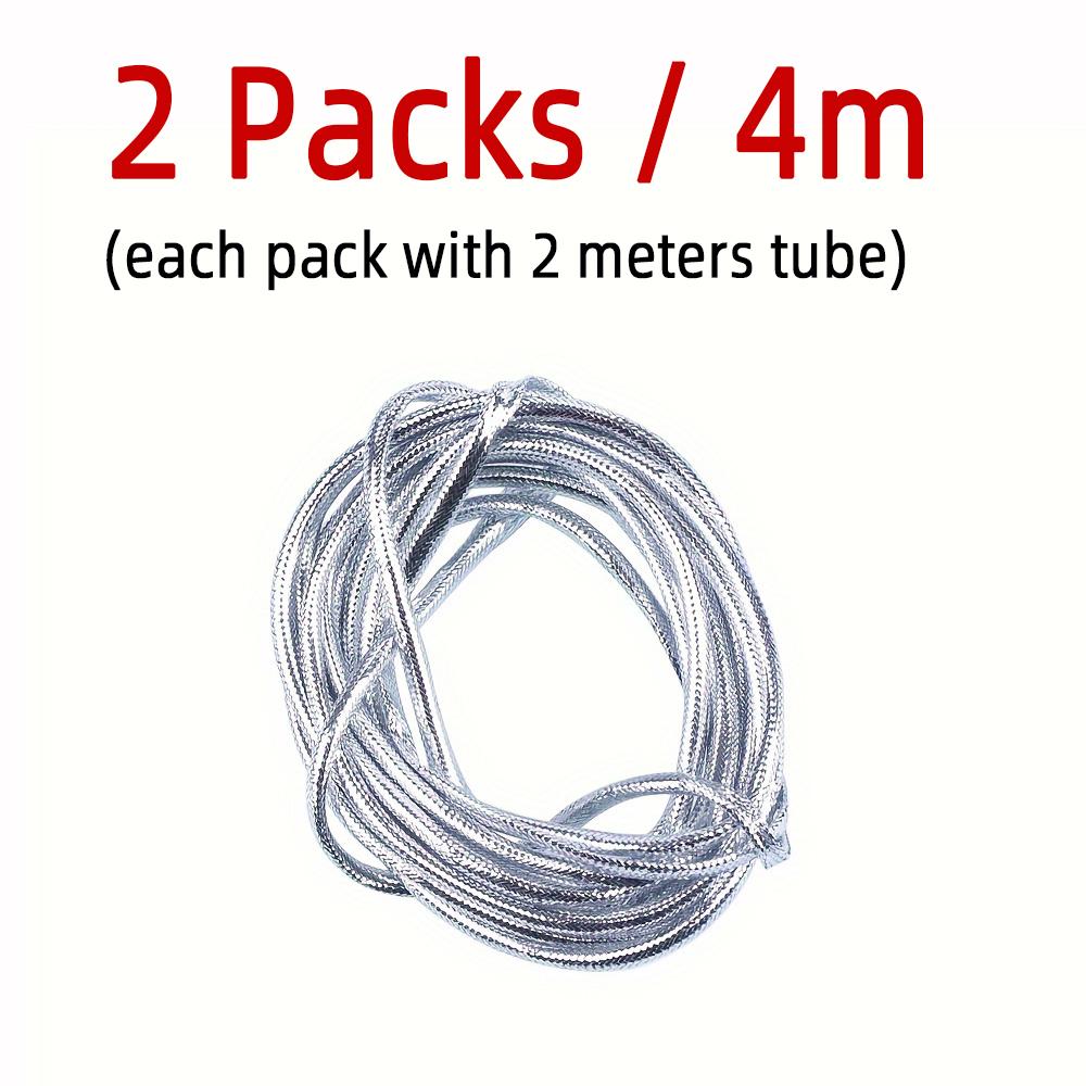 

[2 упаковки/4 м] голографический майларовый шнур цвета золота, серебра и жемчуга Flashabou Minnow, оплетка для тела, трубка для завязывания рыбных мух, материал 3 мм 2 packs / 4m