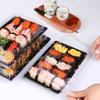 10Pcs Thickened Sushi Boxes With Lids Disposable Eco Friendly Food Containers Take Out Boxes Carry Out Containers