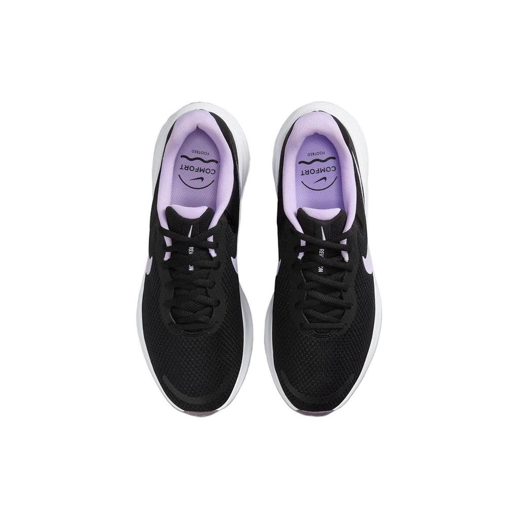 Nike Revolution 7 Black White Daybreak Lilac Bloom (Womens) Women Sneakers FB2208-009