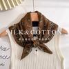 Fashion versatile cashew nut silk pure cotton blended 71 square scarf retro high-end Korean version women's silk cotton silk scarf decoration