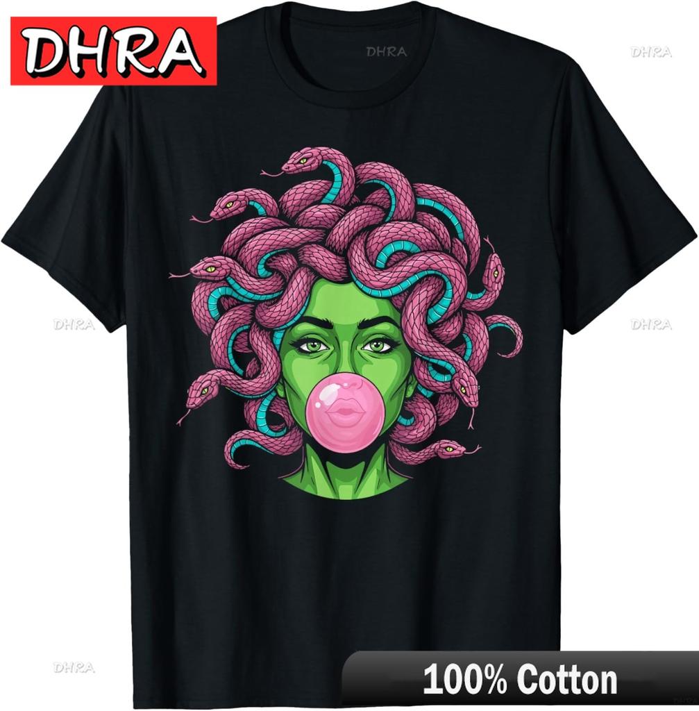 Medusa Kaugummi Blasen Pop Art Mythologie Design T-Shirt Nostalgische Grafik Tops Einzigartige Urbane Klassische T-Shirts T-Shirts für Shirt