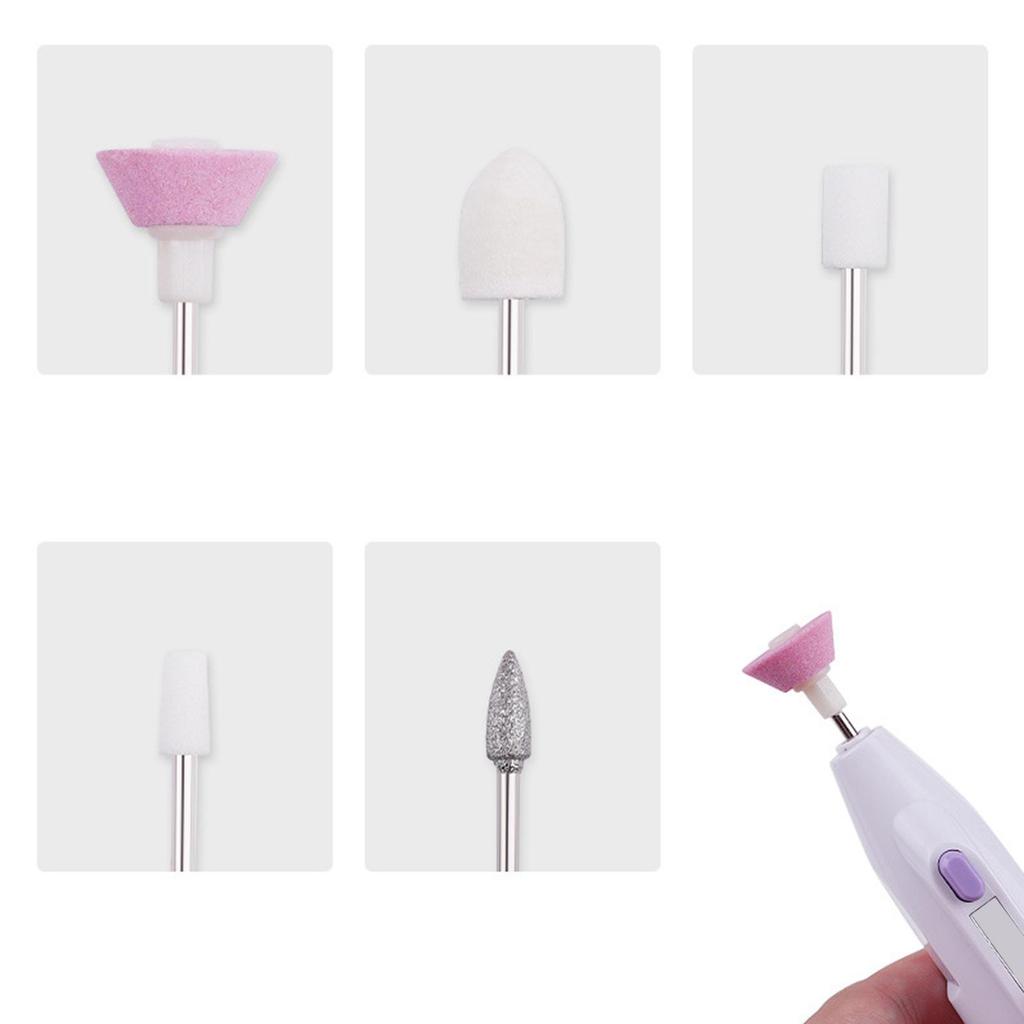 5 Bits Electric Nail File Drill Kit Tips Manicure Toenail Pedicure Salon Pen Shape Set