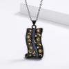 Punk Style Irregular Shape Pendant Engraving Star Moon Shape Women'S Necklace Inlaid With Blue Zircon Jewelry