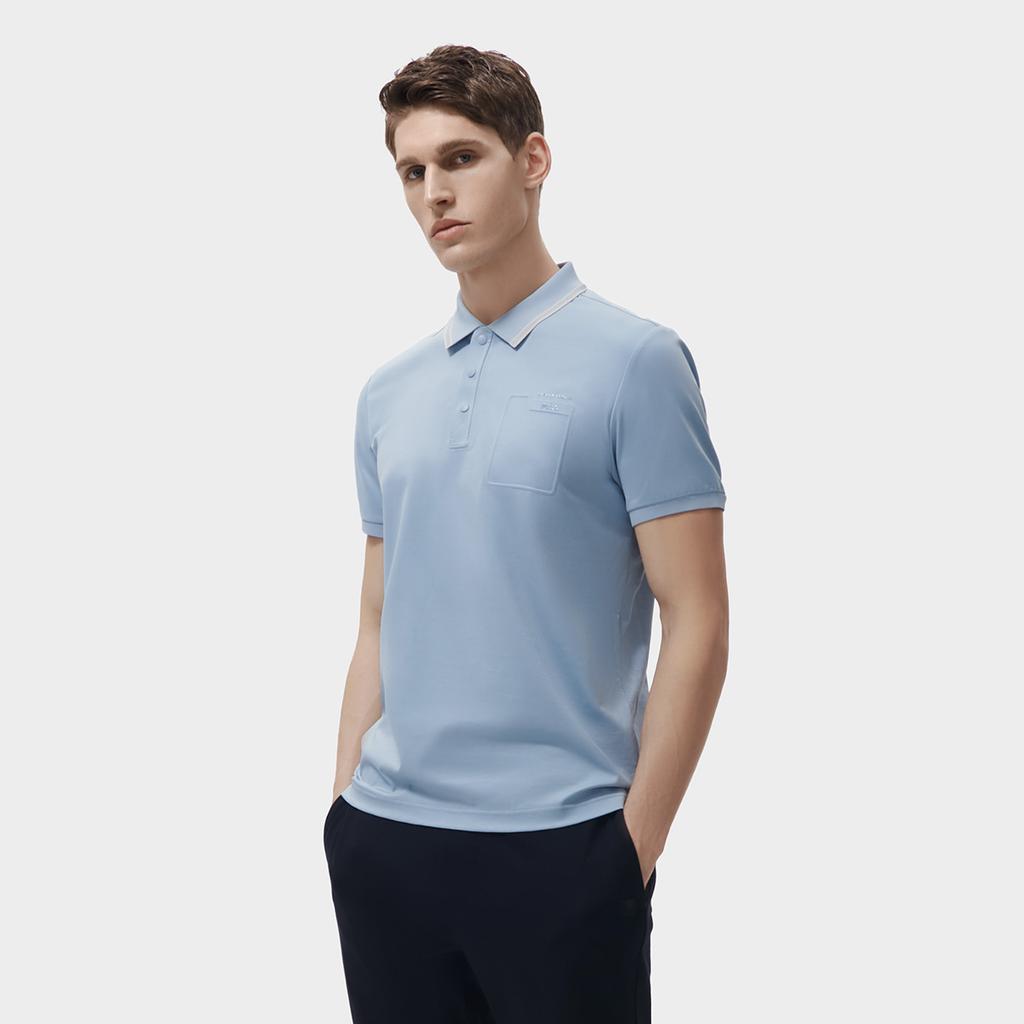 Fila 2023 Spring New Simple Business Casual Short Sleeve Polo Shirt Men Polo Shirts Bamboo-Blue F11M317107F-BU