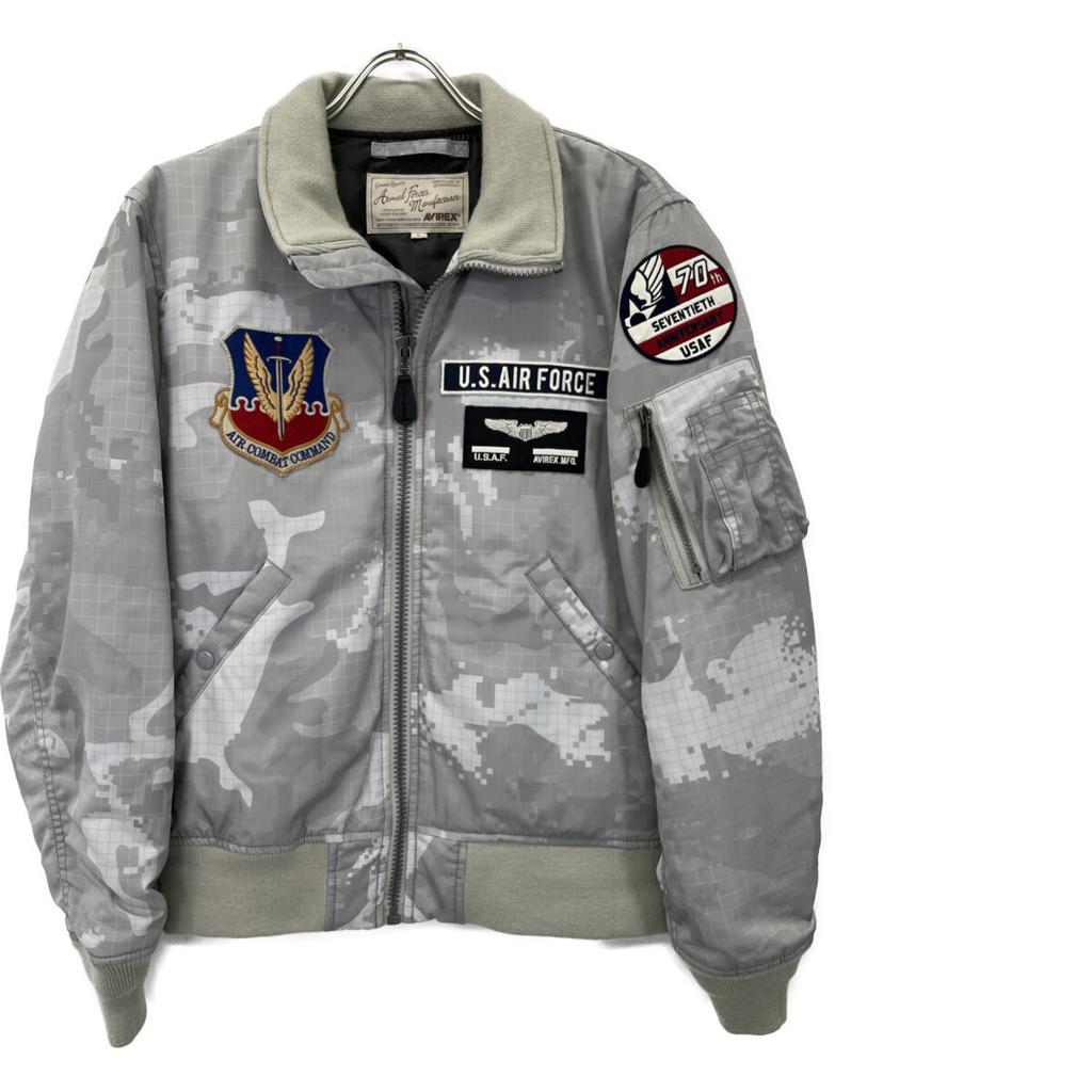 AVIREX Gray USAF 70th Anniversary MA-1 Flight Jacket Jacket L grayUsed
