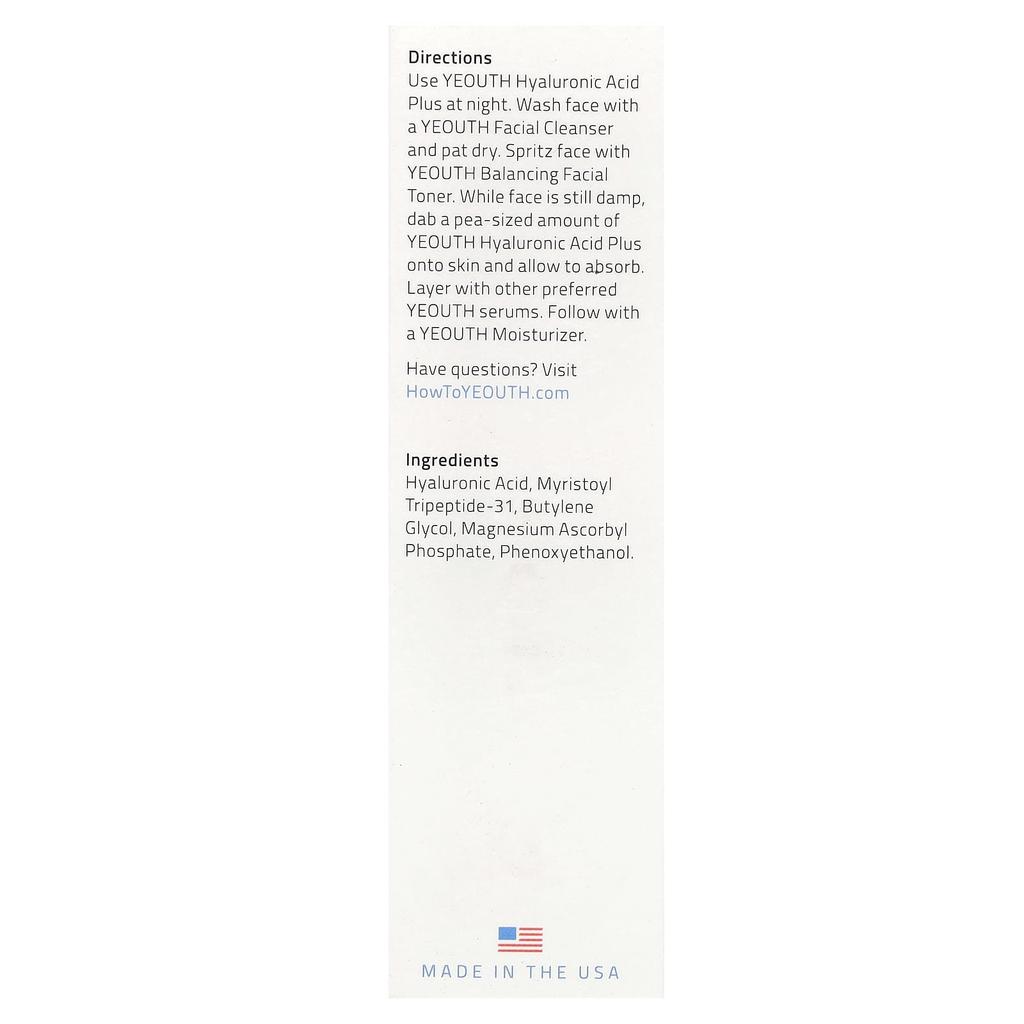 YEOUTH, Hyaluronic Acid Plus, 1 fl oz (30 ml)
