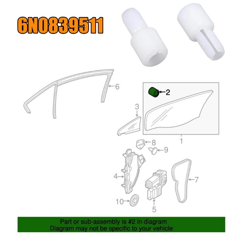 Fahrzeugfensterhalterung mit Anti-Lockerungs-Design 6N0839511 Ersatz Halter für Fahrzeugfensterglas Einfacher Clip-On für Fahrzeug