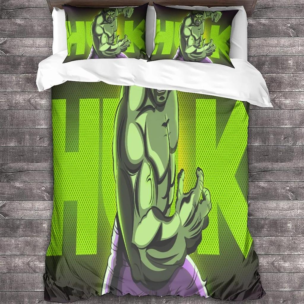 Set Copripiumino Hulk Per Bambini Ragazzi Adulti Copripiumini Set Biancheria da Letto Matrimoniale Con Federe Morbido Microfibra Set Copripiumino