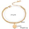 4mm Bead Bracelet Stainless Steel Round Disc Bangle Engraved Personalized Gift Women Minimalist Geometric Jewelry