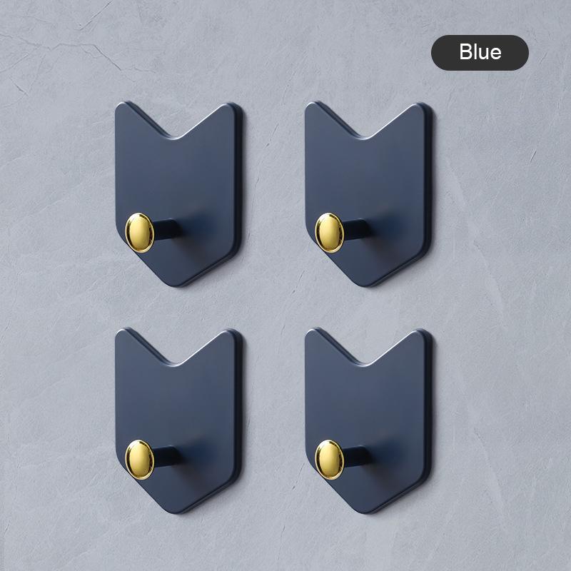 4 Stück kreative selbstklebende Haken an der Wand ohne Bohren, starke Schlüsselkappen-Aufbewahrung, Handtuchhalter für Küchen- und Badezimmertüren