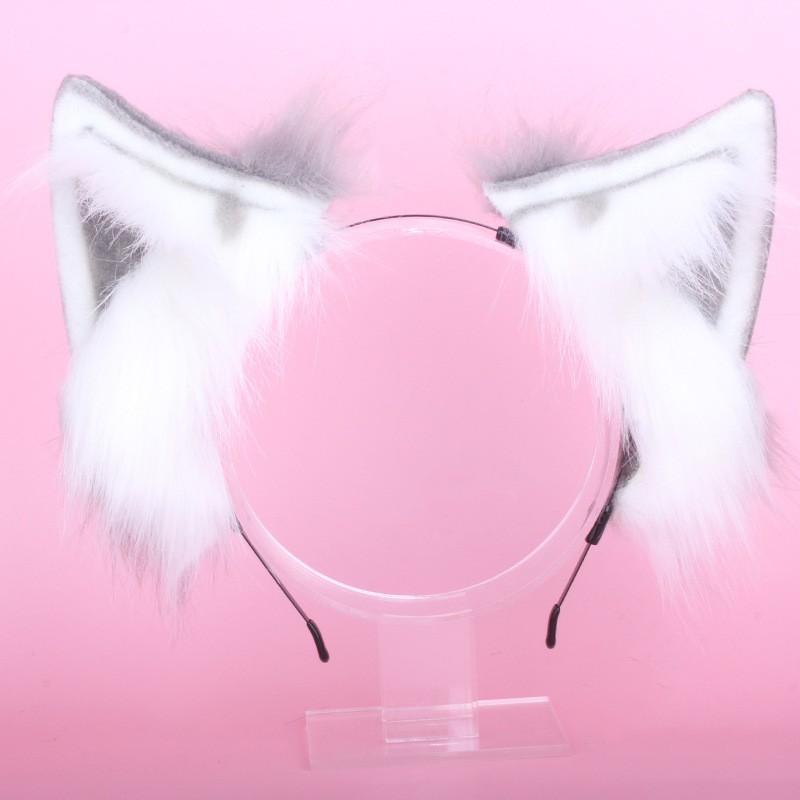 Süßes Lolita-Stirnband mit Fuchsohren und Spitzen-Schleife, Haarschmuck für Damen, Süßer Gothic-Stil