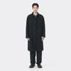 Black Wool Linen Balmacaan Coat Black Cwcaa25512bkx