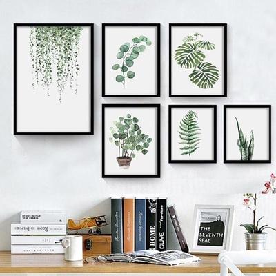 13*18cm Nordic Duvara Asılan Bitki Yaprağı Tuval Sanat Poster Baskı Duvar Resmi YENİ