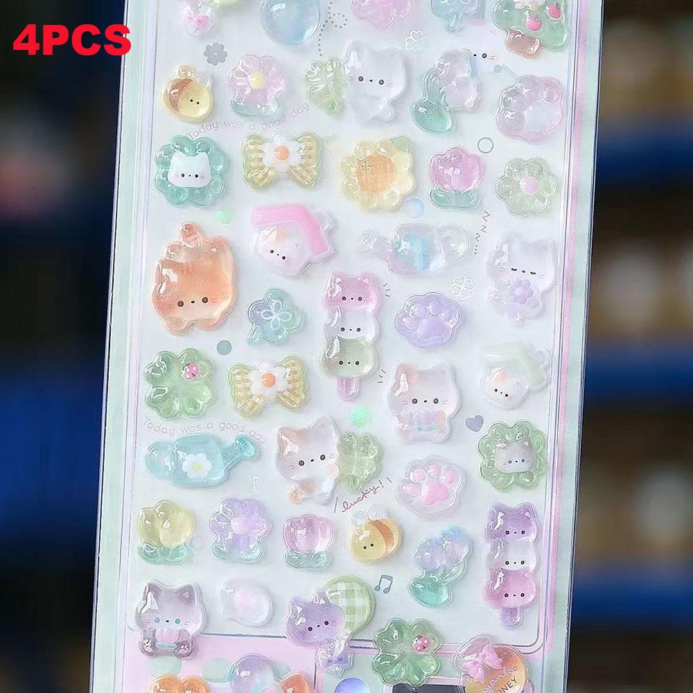 3D Relief Jelly Stickers Cartoon Animal Sticker Scrapbooking Diary Decor Stationery Phone Case Kawaii Stickers DIY Gift