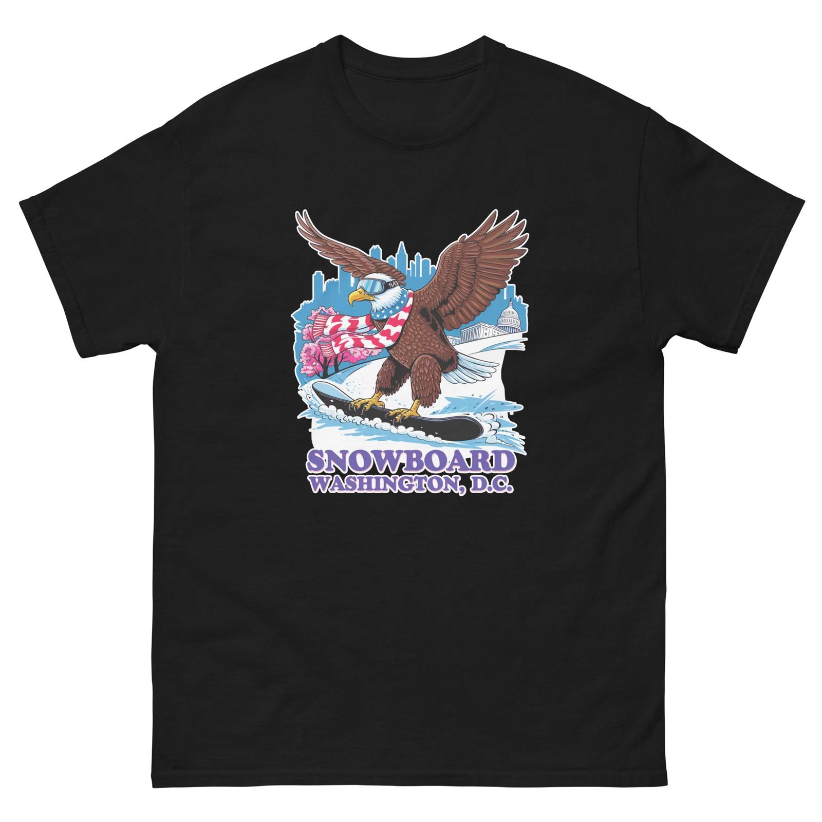 Snowboard Washington DC Eagle USA Snowboarding Animal T-Shirt 3XL