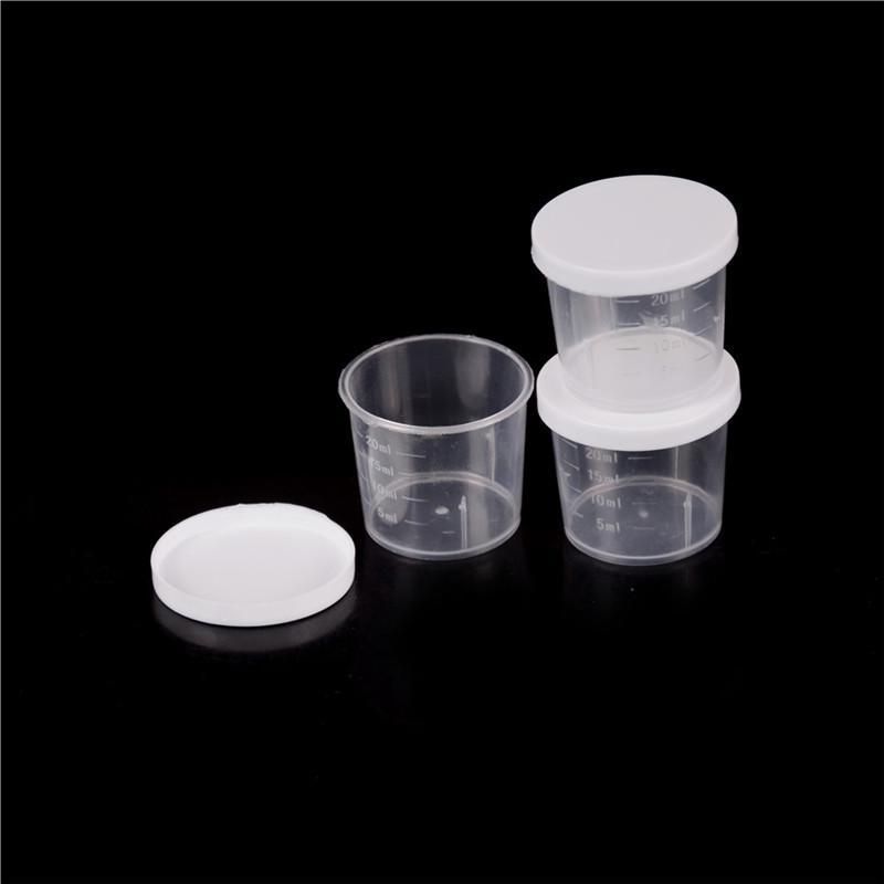 10Pcs 20Ml Plastic Liquid Measuring Cups Measuring Container With Cap