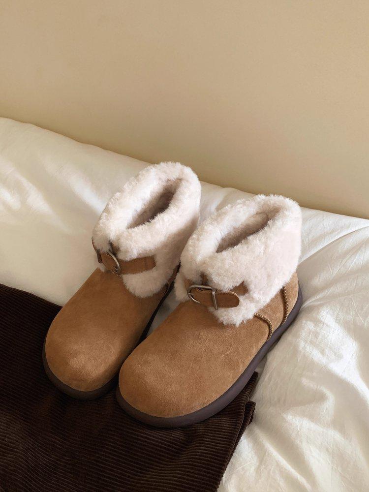 

Popular thick-soled snow boots women s 2025 new winter women s shoes versatile retro waterproof and non-slip Northeast cotton shoes 40 коричневый