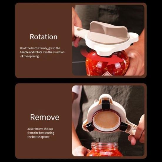 4-i-1 flasköppnare Multiverktyg Ergonomiskt grepp Locköppnare med vinfolieskärare Multifunktionell locköppnare