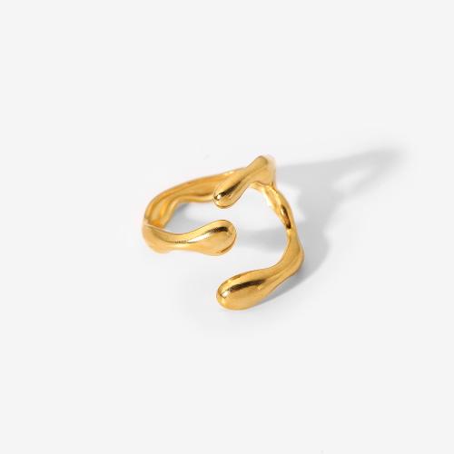 Youthway Stainless Steel Minimalist Irregular Curve Geometric Curved Ring Tarnish Free Fashion Unisex Jewelry Gift