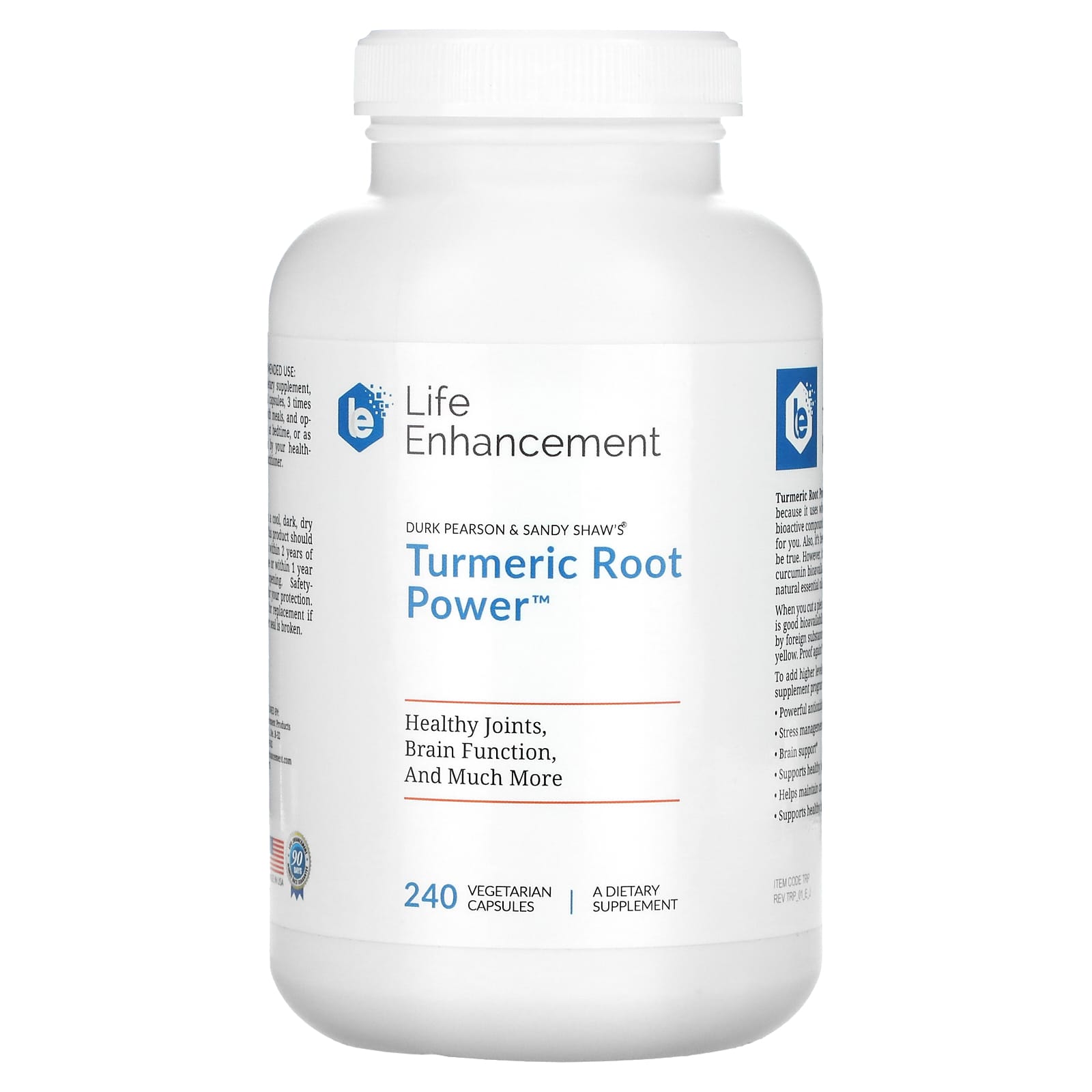 

Life Enhancement, Turmeric Root Power, 240 Capsules