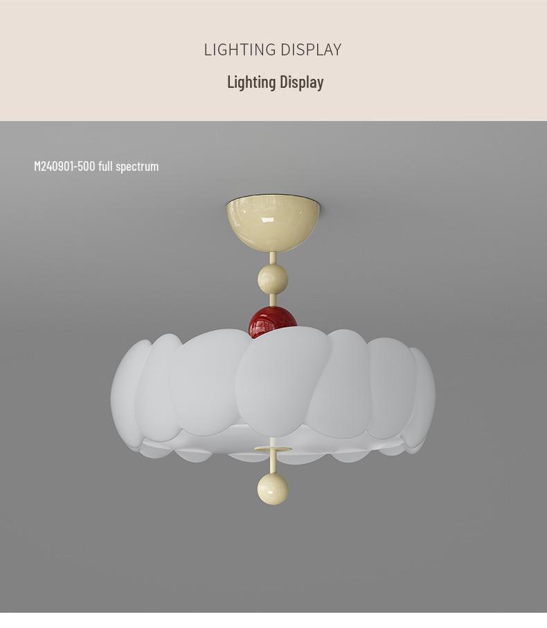 French Medieval Style Cream Ceiling Lamp for Master Bedroom & Children's Study - Full Spectrum Eye Protection