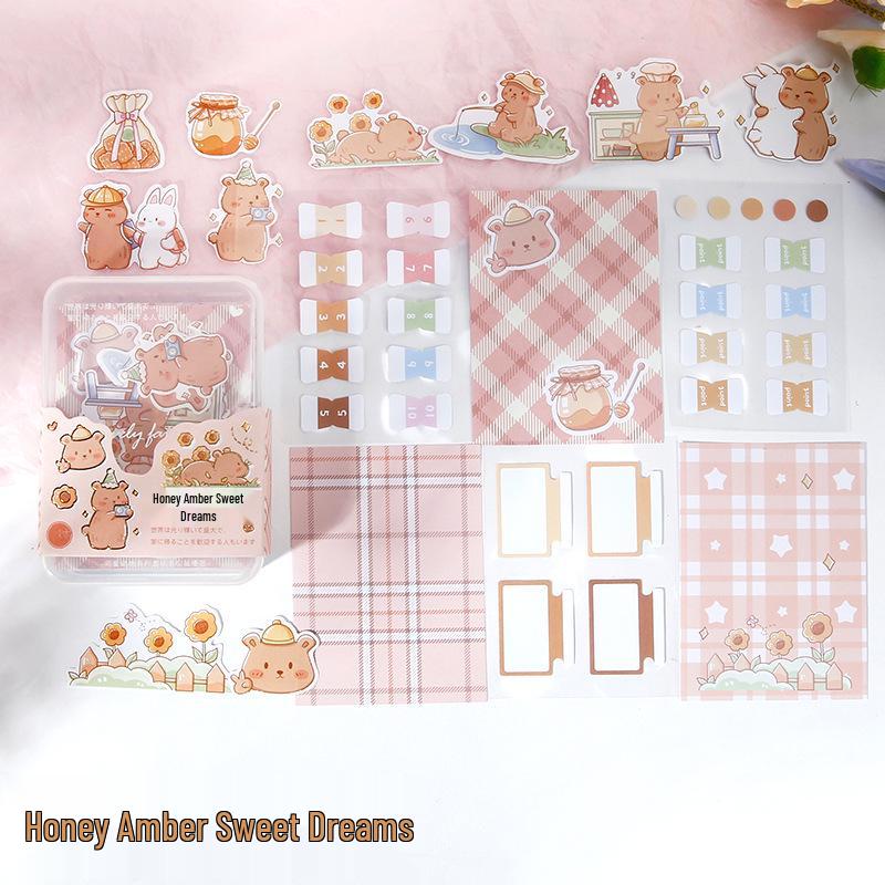 Notas Adesivas Fofas de Desenho Animado, Adesivos para Diário e Abas de Índice DIY - Etiquetas de Papelaria Estudantil Estilo Fresco