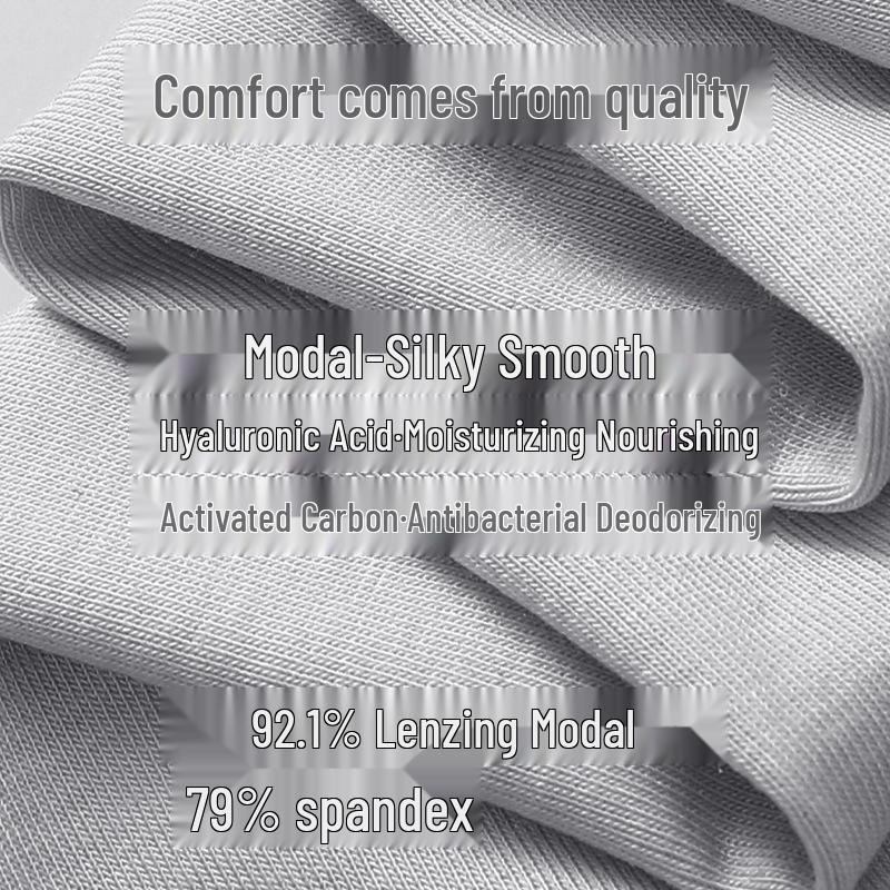 Men's Modal Thermal Set: Thin Base Layer with Round Neck Top & Trousers for Autumn/Winter