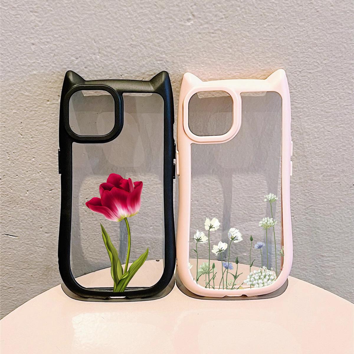 Мягкие чехлы для телефонов с кошачьими ушками для iPhone 16 15 13 12 11 Pro Max 14 Plus — фото 8