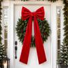 Velvet Decorative Bow with Long Tails Balanced Hanging Ornament Structured