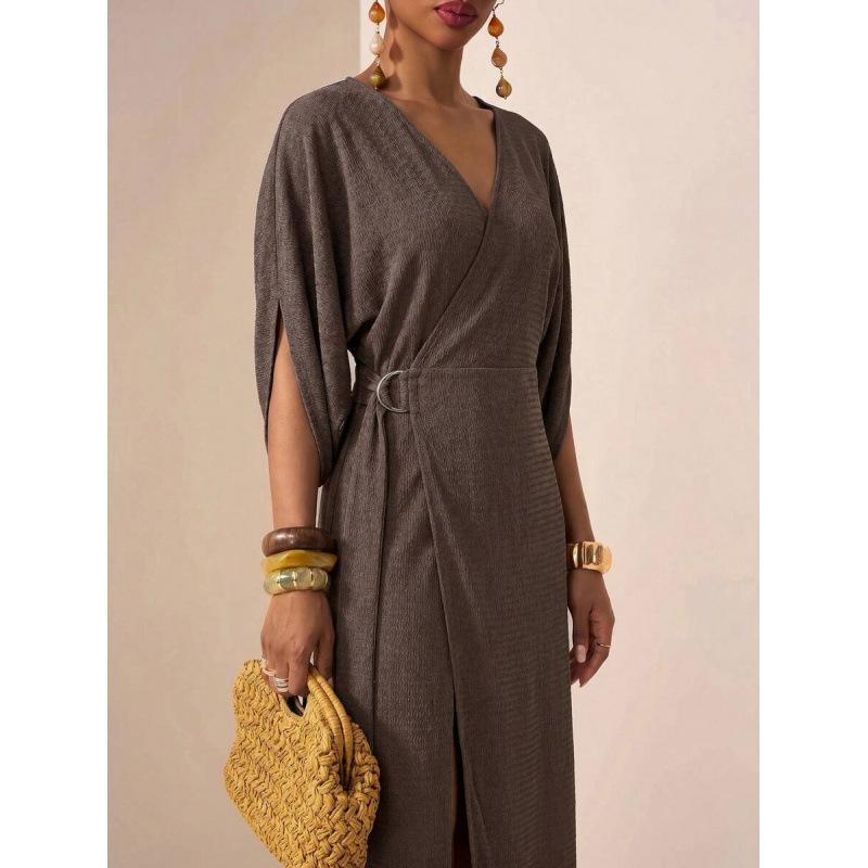 Europe, America 2026 summer new retro casual loose simple waist strap thin dress