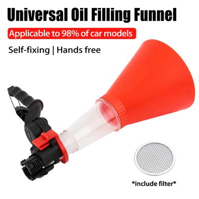 Auto Universal Filling Funnel Adjustable Wth Filter Self Fixing Free Hands Refueling Durable PE Material Diesel Petrol Gasoline
