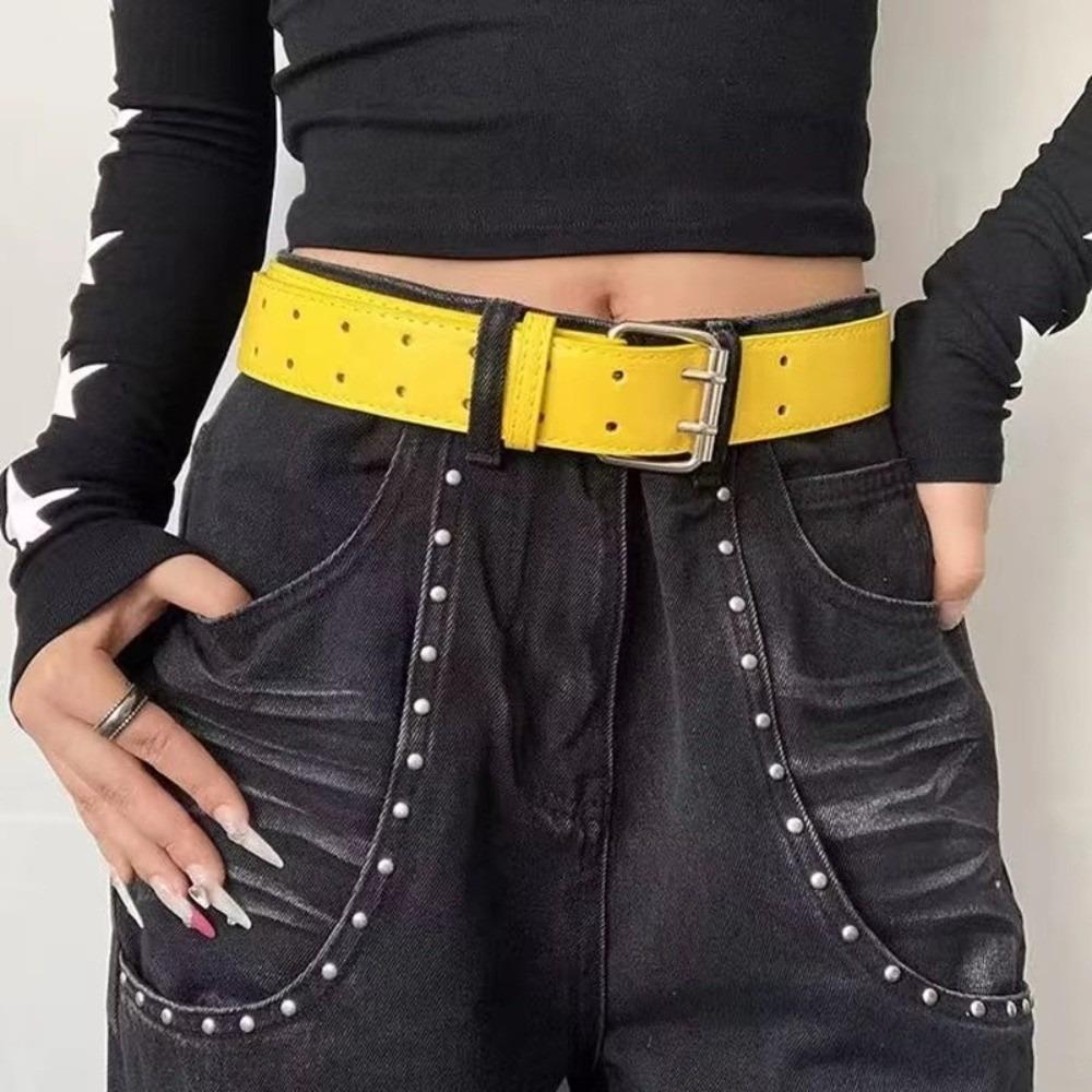 

Wide-Leg Design Women Waist Belt for Skirts Waist Support Double-Breasted Belt Accessories жовтий