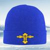 Golden Cross Black Background Letters Unisex Women Unisex Knitted Hat Beanie Pullover Cap Winter Thermal Warm Christmas Outdoor Cyc
