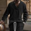2025 Men's Casual Autumn V-neck Jacquard Knit Sweater - Loose Long Sleeve Pullover