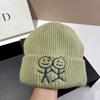 Winter Knit Beanie Women Cute Embroidered Warm Hat Same Style As Figure Outdoor Casual